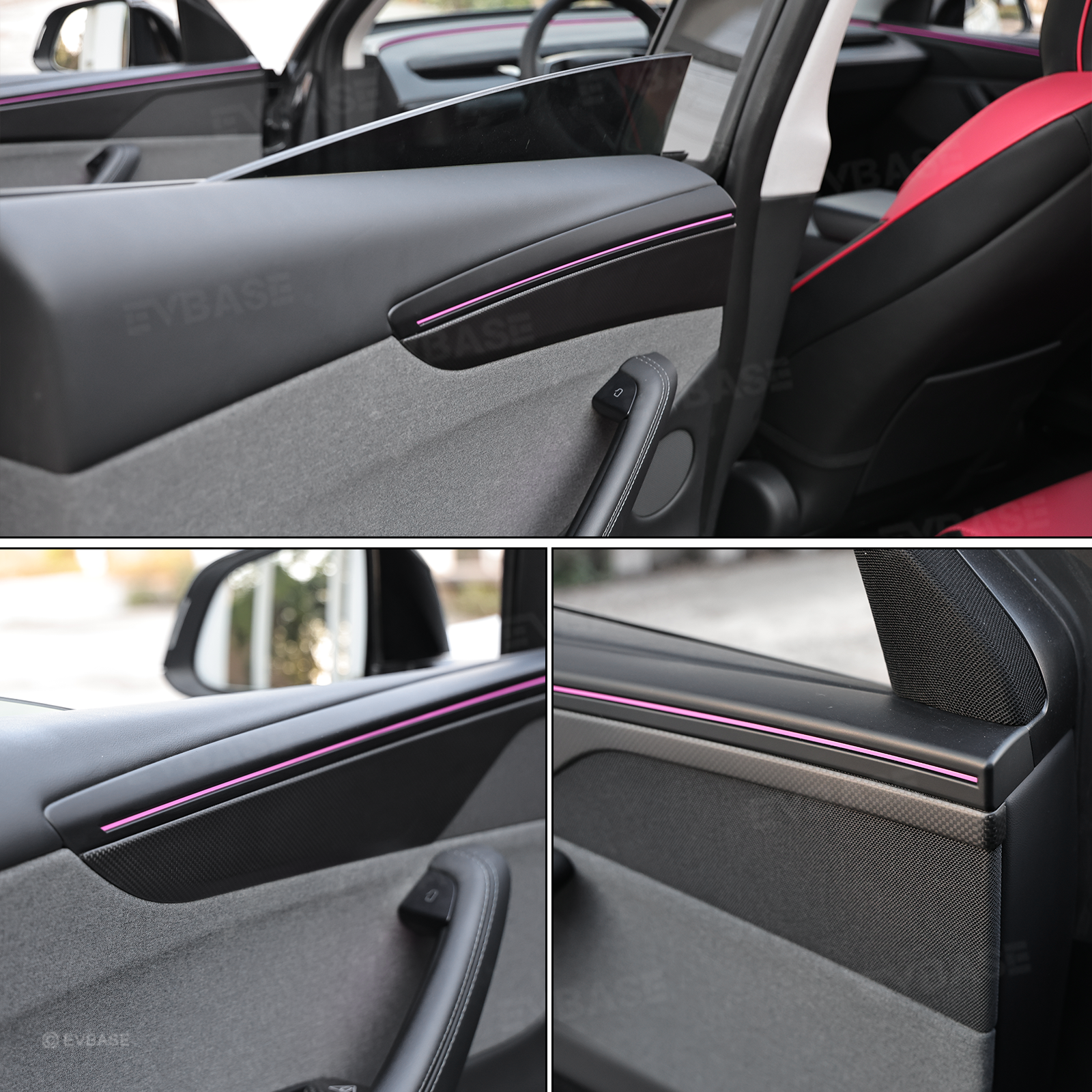 Model Y Juniper Real Carbon Fiber Interior Upgrade Full Kit Protective Overlay "Plain Weave" (Performance Look)
