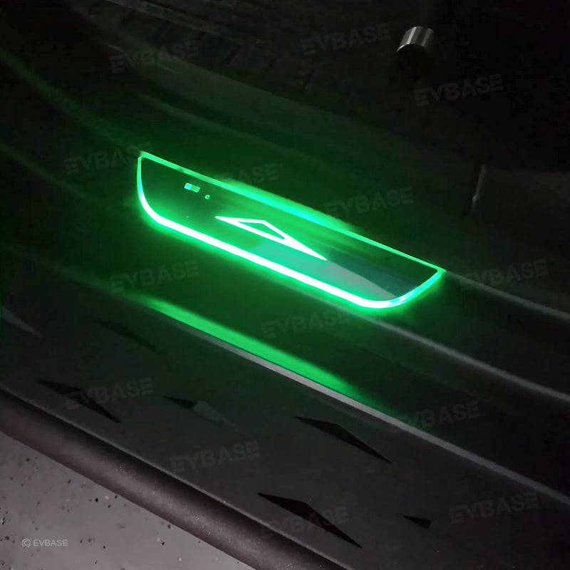 Cybertruck Illuminated Door Sill Protector LED Plates With Cybertruck Silhouette Triangle Body Logo For Tesla