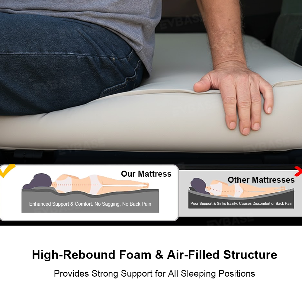 Air Mattress for Hummer EV SUV Inflatable Camping Mattress Bed Rear Trunk Travel Sleeping Pad with External Air Pump