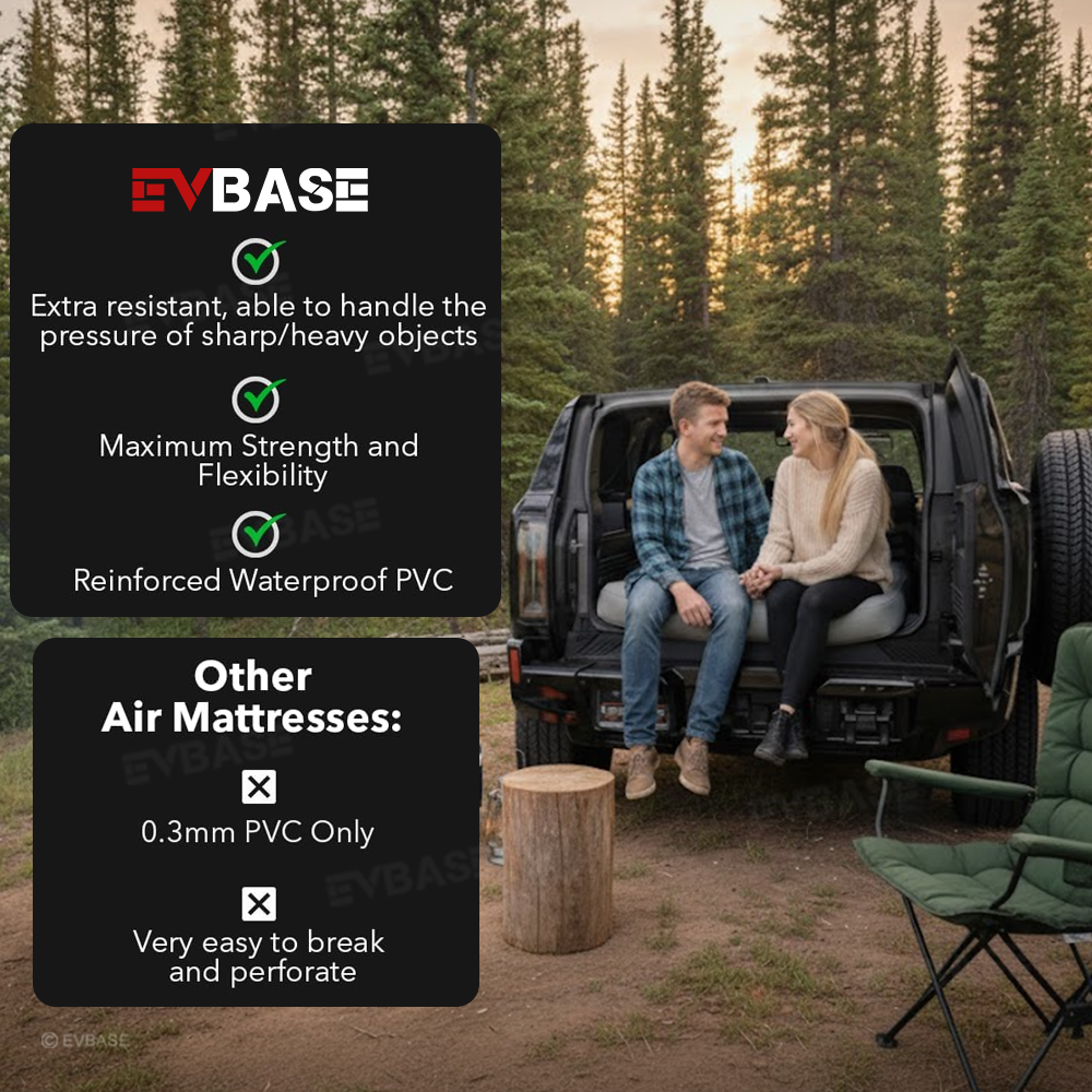 Air Mattress for Hummer EV SUV Inflatable Camping Mattress Bed Rear Trunk Travel Sleeping Pad with External Air Pump