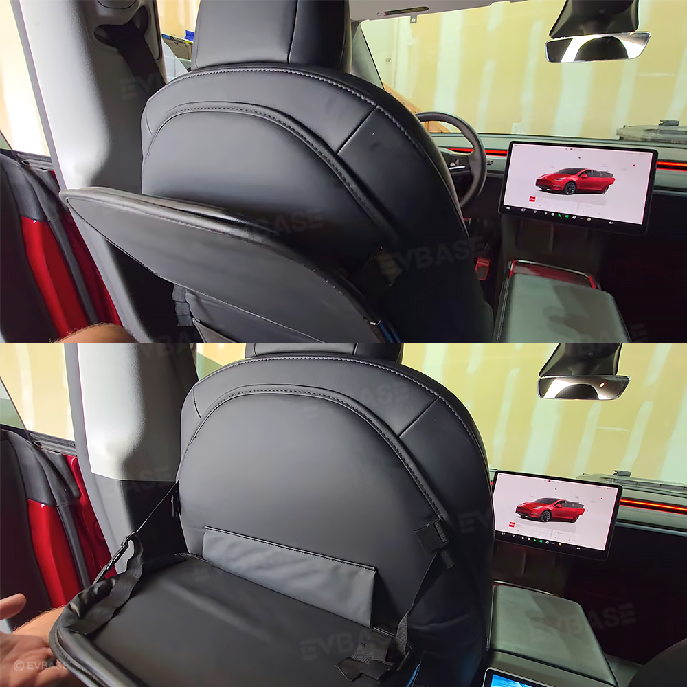 Back Seat Kick Protector with Foldable Tray Table for Tesla Model Y/ Y Juniper & Model 3 /3 Highland
