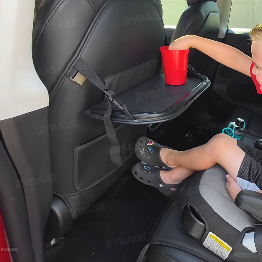 Back Seat Kick Protector with Foldable Tray Table for Tesla Model Y/ Y Juniper & Model 3 /3 Highland