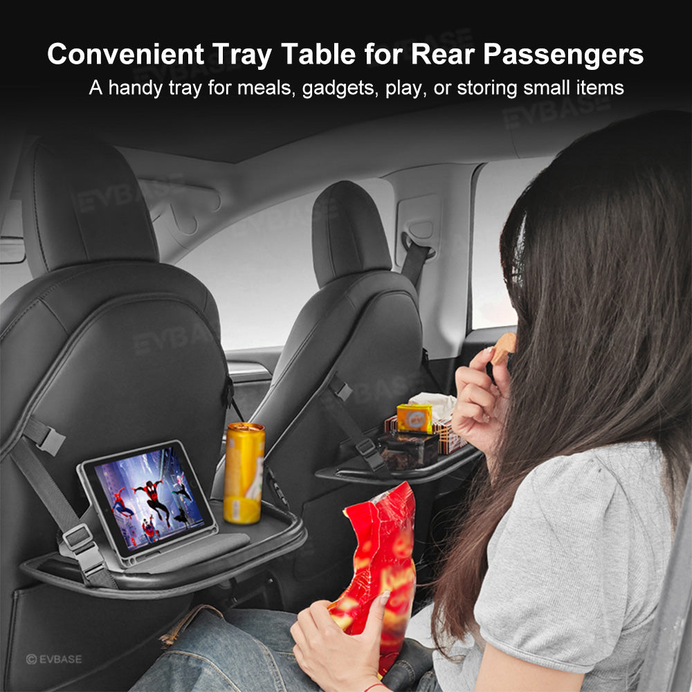 Back Seat Kick Protector with Foldable Tray Table for Tesla Model Y/ Y Juniper & Model 3 /3 Highland