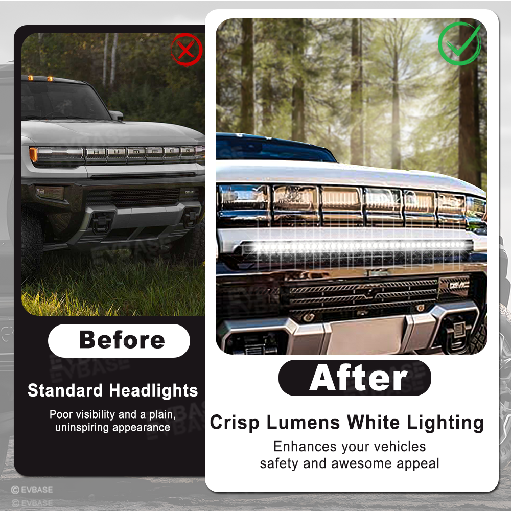 Bumper Light Bar for Hummer EV Off Road Lights with Mounts 40'' LED Lighting Bar Kit Upgrades