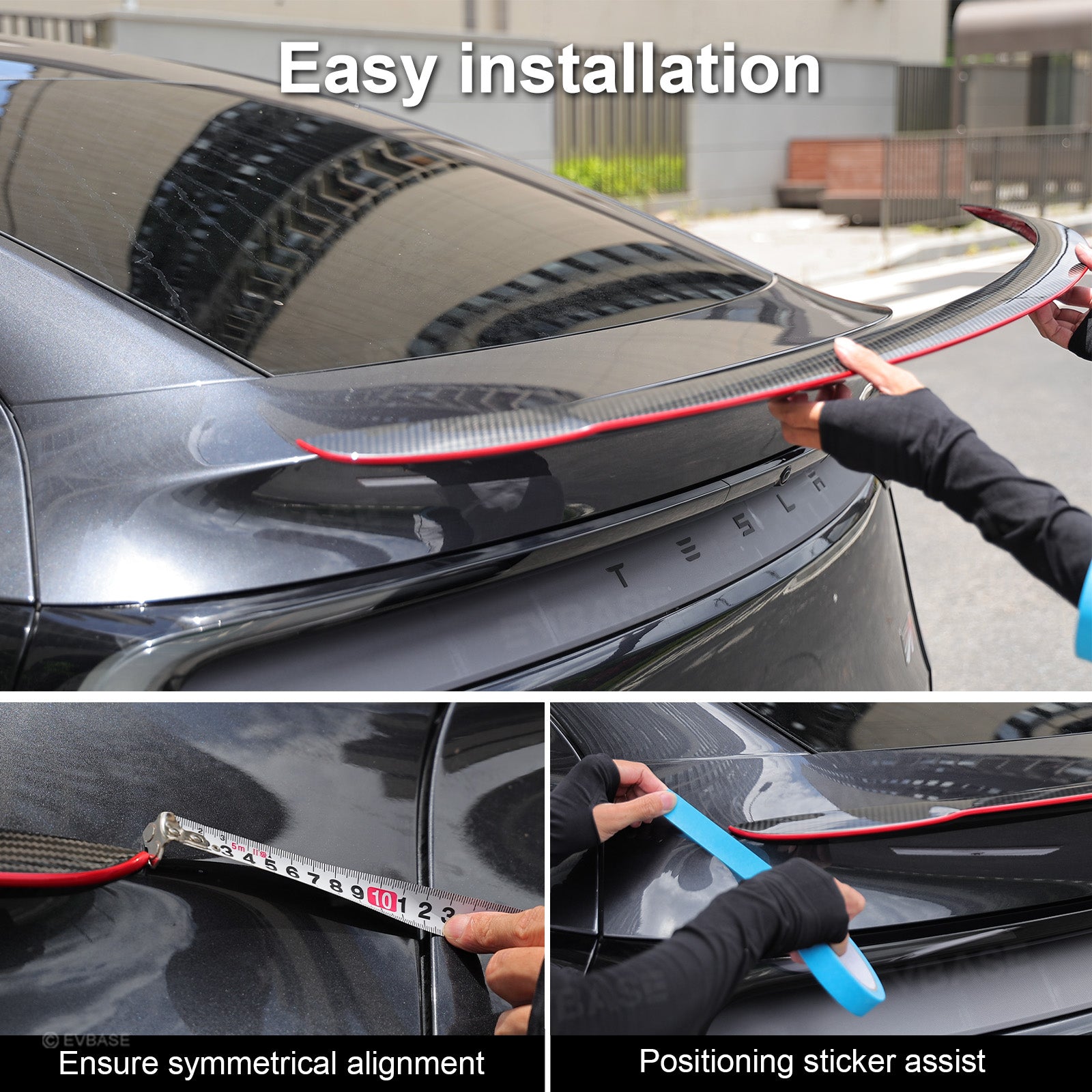 Carbon Fiber Rear Wing Spoiler for Model 3 Highland/ Y Juniper with Performance Style Redline Rear Trunk Spoiler