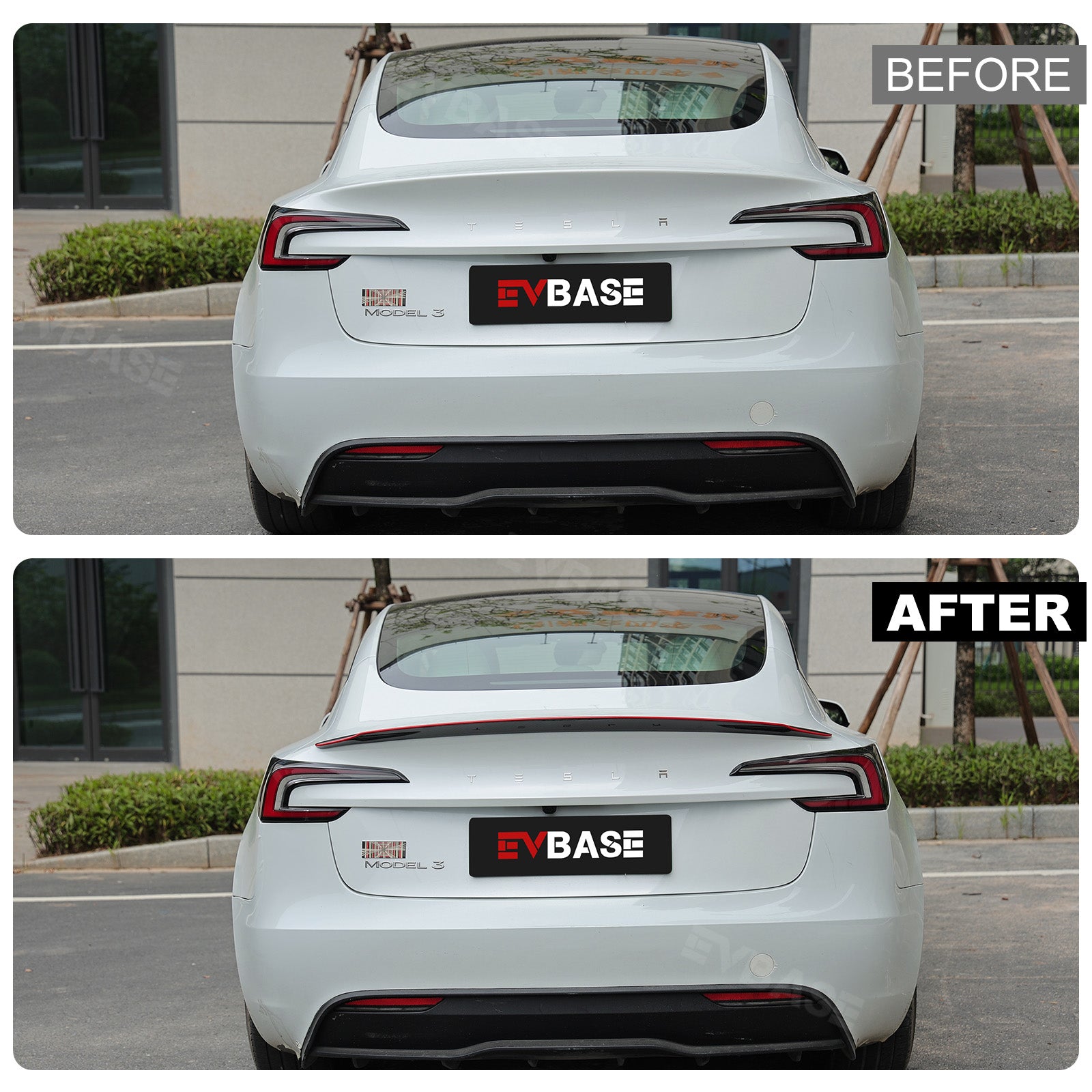 Carbon Fiber Rear Wing Spoiler for Model 3 Highland/ Y Juniper with Performance Style Redline Rear Trunk Spoiler