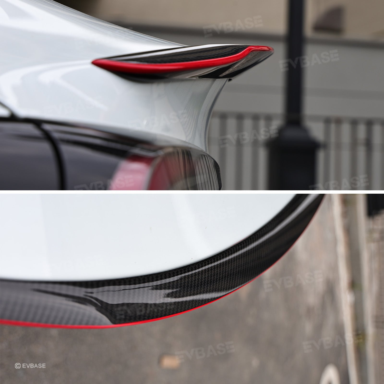 Carbon Fiber Rear Wing Spoiler for Model 3 Highland/ Y Juniper with Performance Style Redline Rear Trunk Spoiler