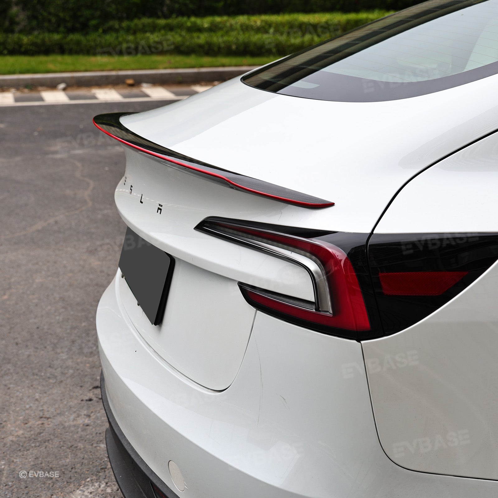 Carbon Fiber Rear Wing Spoiler for Model 3 Highland/ Y Juniper with Performance Style Redline Rear Trunk Spoiler