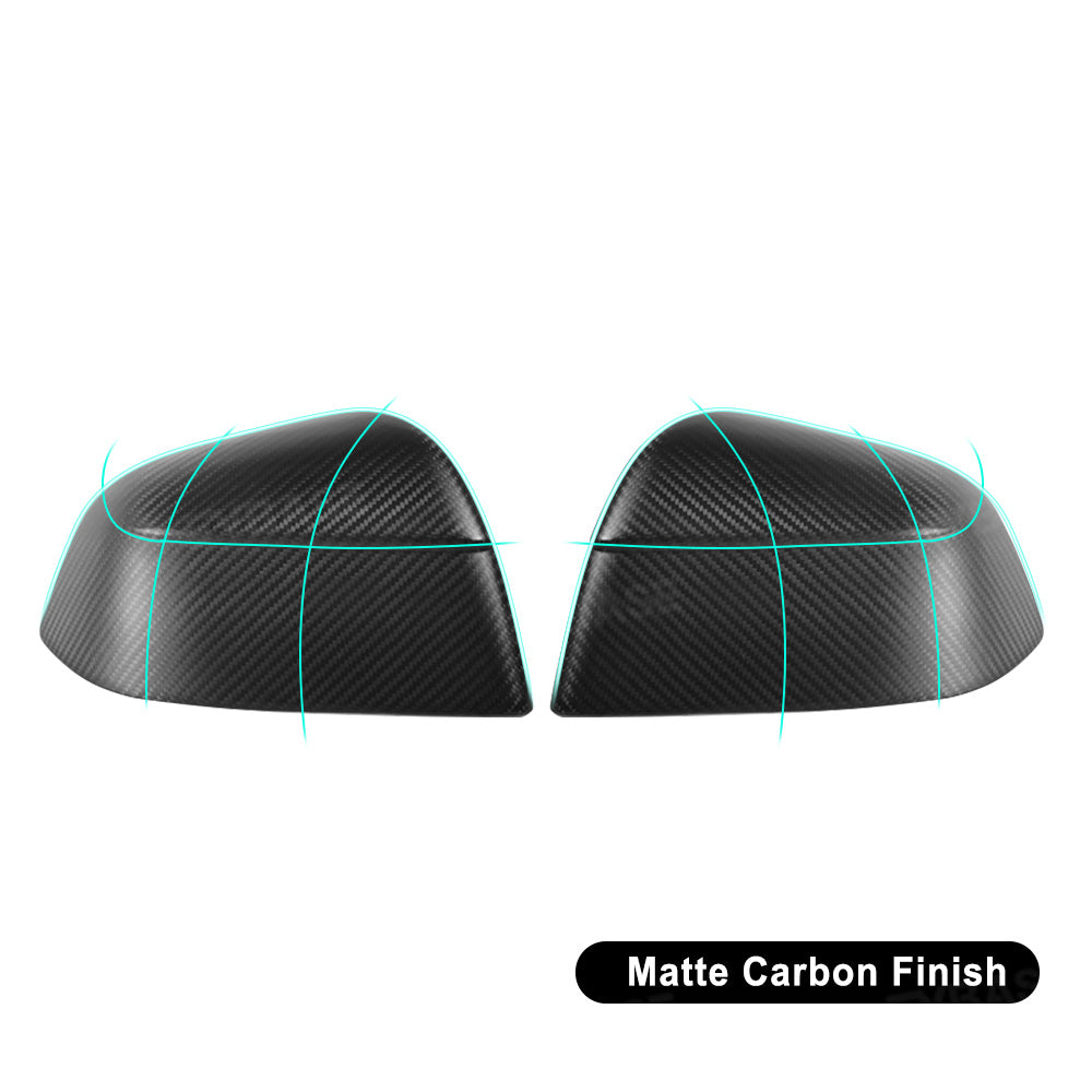 Carbon Fiber Side View Mirror Cover for Model 3 & Highland with Performance Style Side Mirror Caps