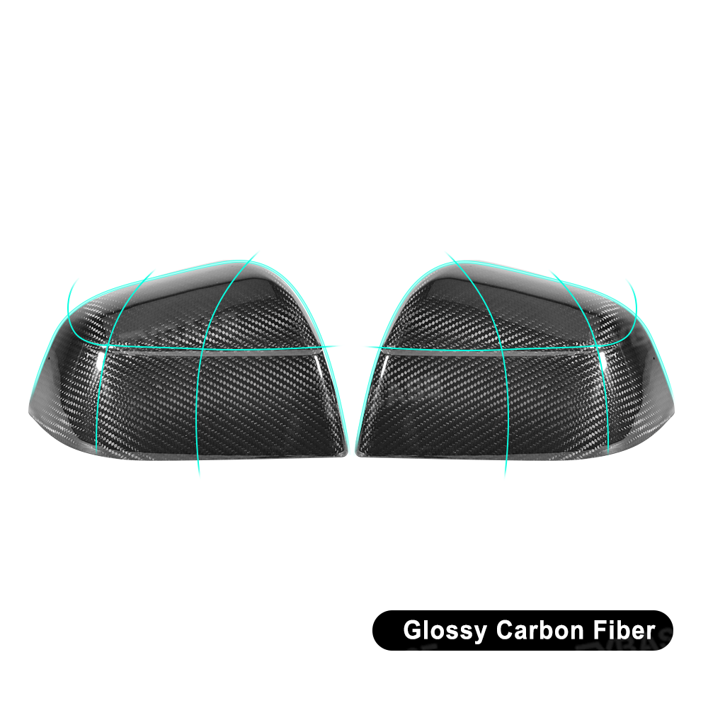 Carbon Fiber Side View Mirror Cover for Model 3 & Highland with Performance Style Side Mirror Caps