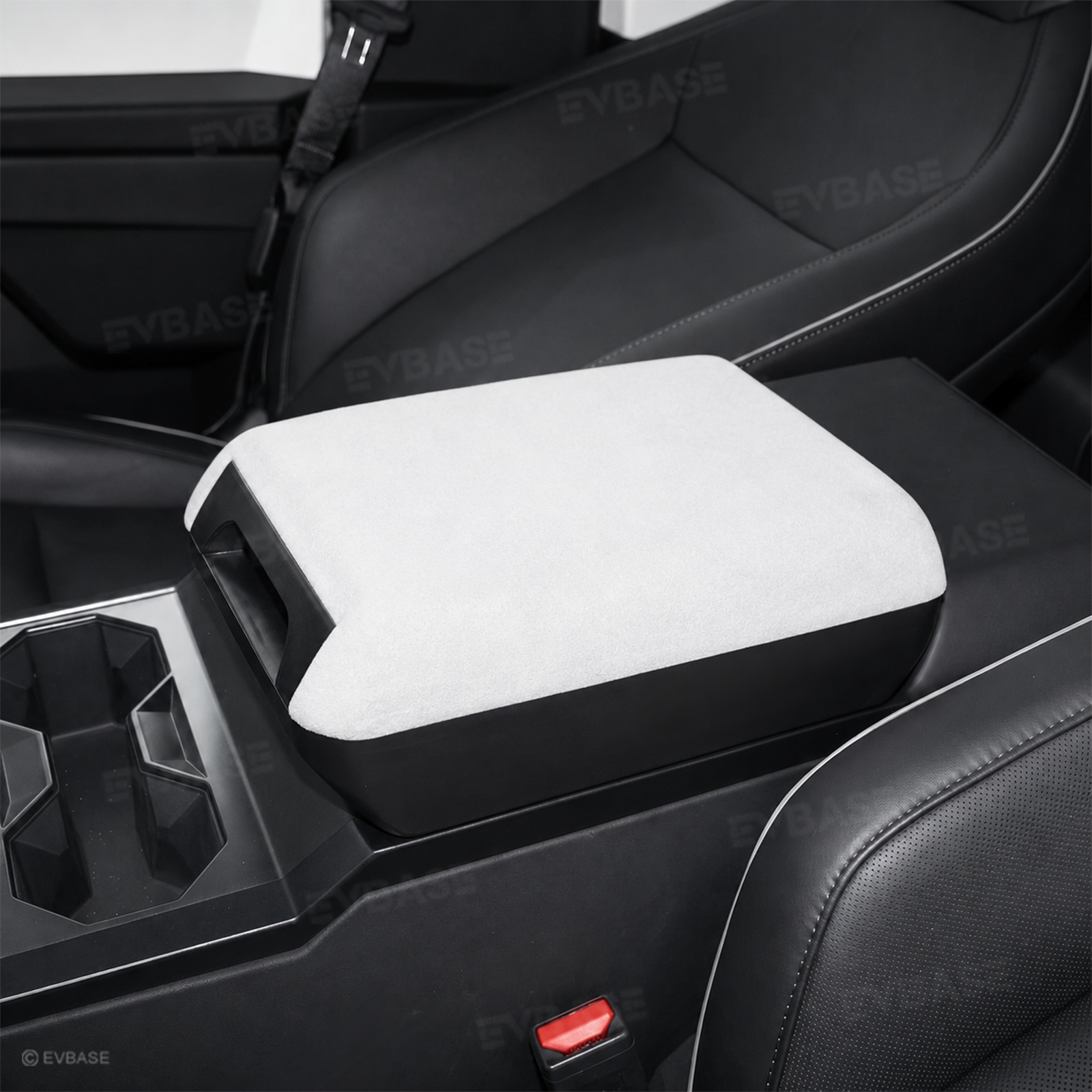 Cybertruck Center Console Armrest Pad Riser with Hidden Sliding Storage Organizer