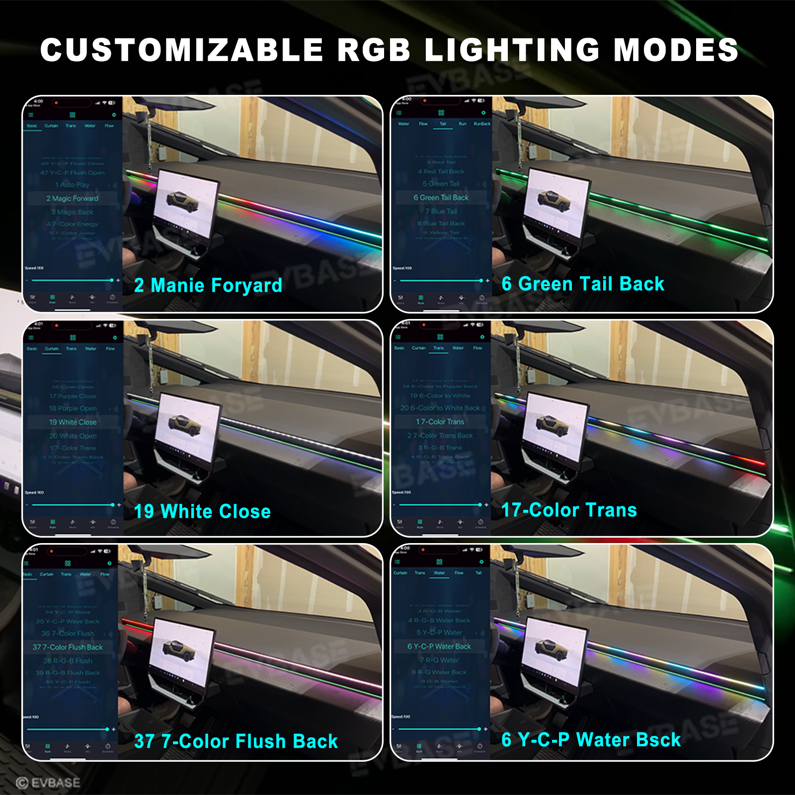 Cybertruck Dashboard Streamer Ambient Light Center Console Light Up Strip Upgrade