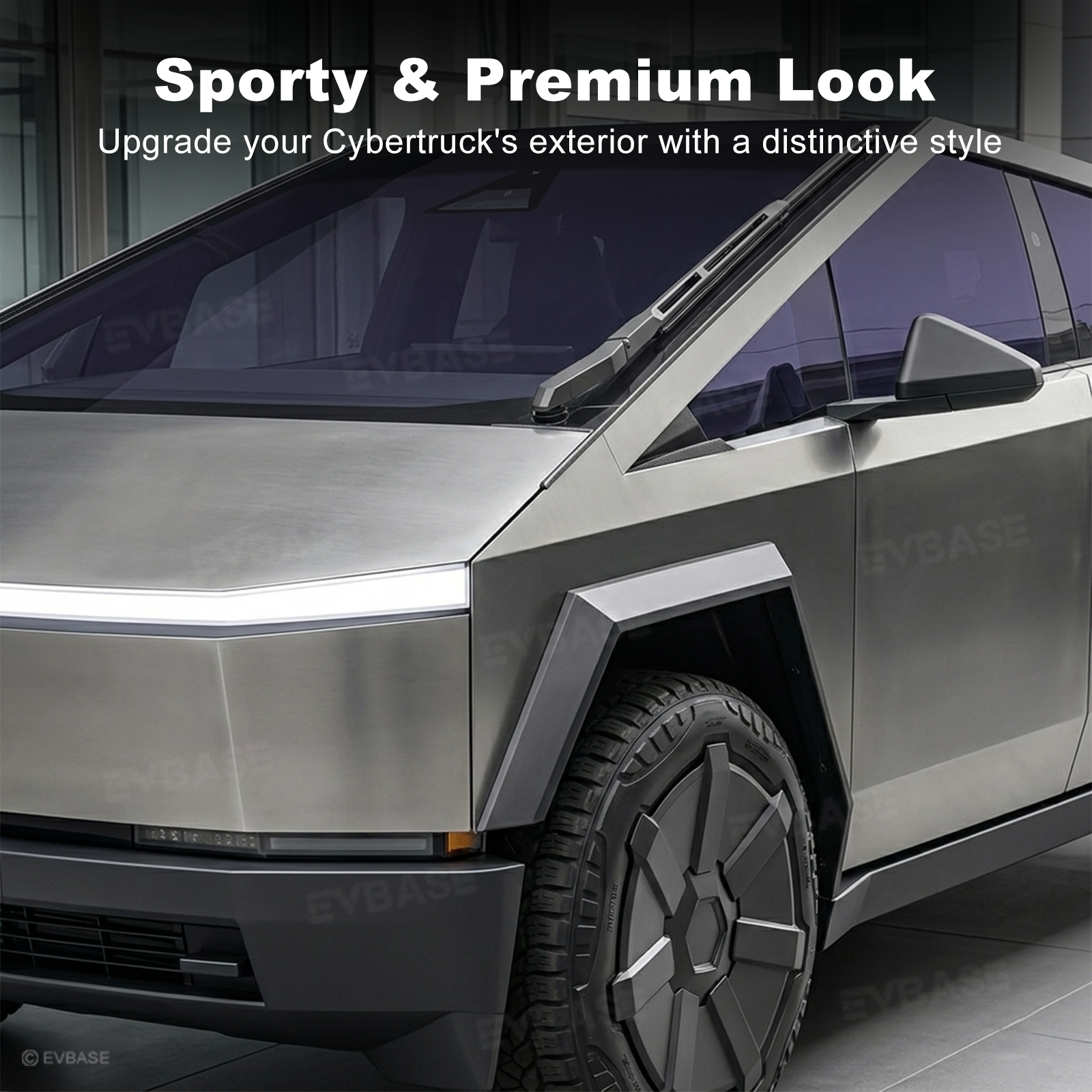 Cybertruck Exterior Front Corner Window Overlay ABS Carbon Fiber Sporty Style A-Pillar Cover
