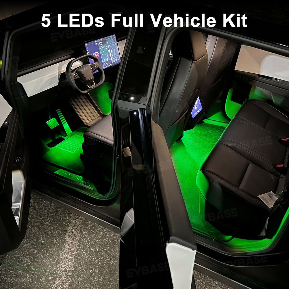 Cybertruck Interior Ambient Lighting Kit RGB Streamer Lights LED Interior Light Strips Multi-Zone Lighting Upgrade System with Factory Screen Control