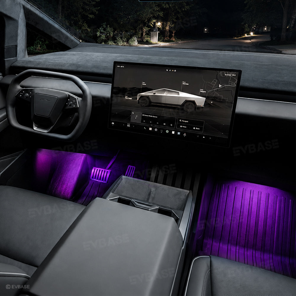 Cybertruck Interior Ambient Lighting Kit RGB Streamer Lights LED Interior Light Strips Multi-Zone Lighting Upgrade System with Factory Screen Control