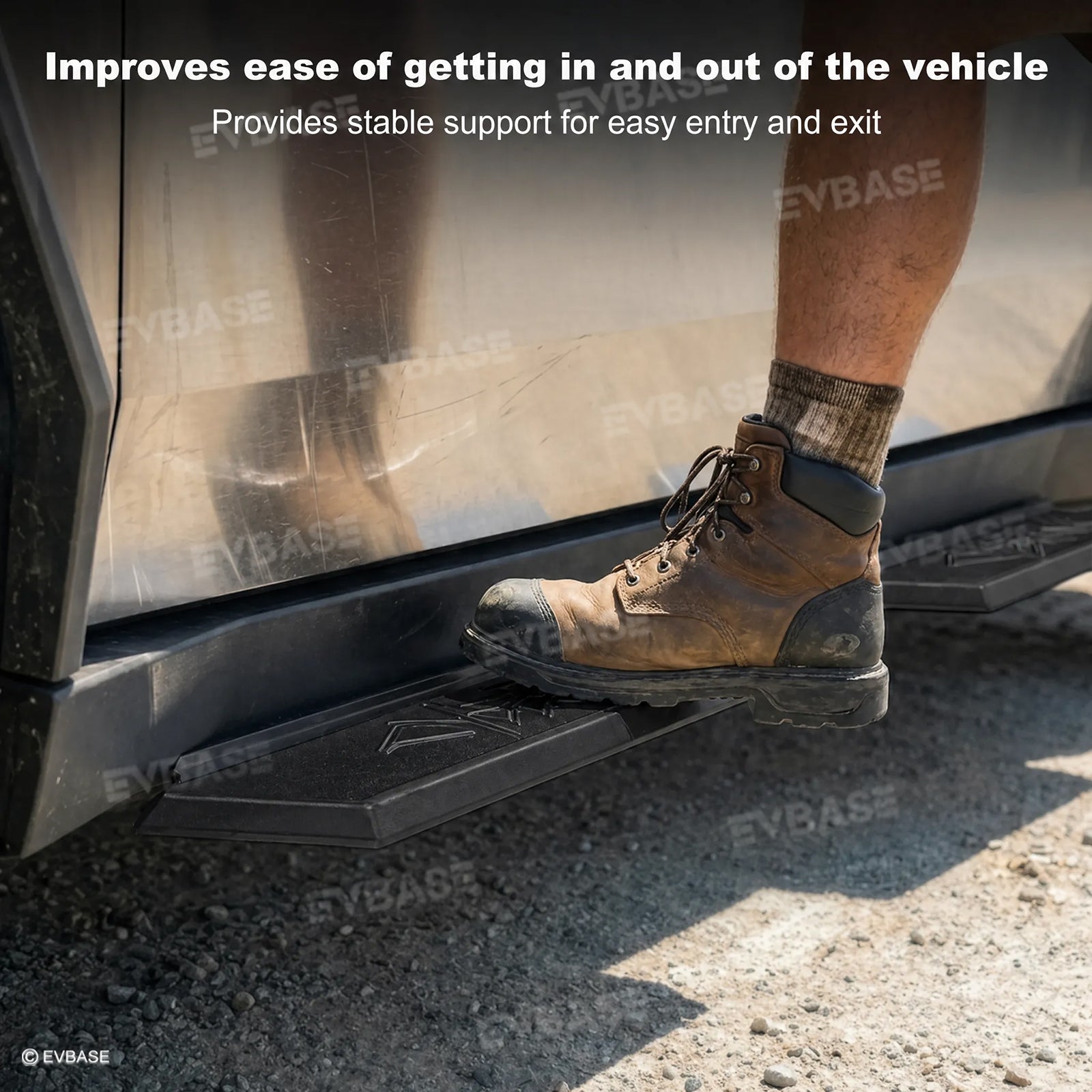 Cybertruck Running Boards Heavy-Duty Stainless Steel Side Steps Dual-Step Nerf Bars