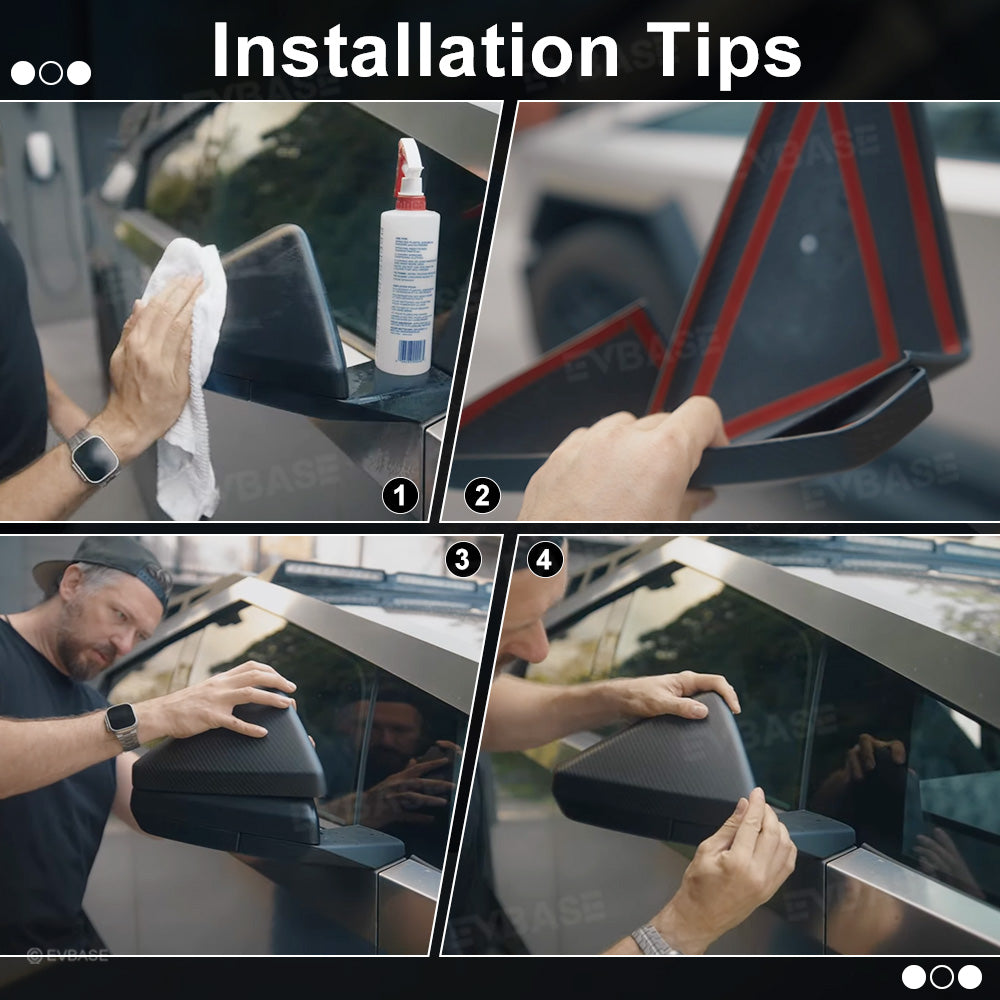 Tesla Cybertruck Side Mirror Covers Real Carbon Fiber Rearview Mirror Caps Trim Protective Cover