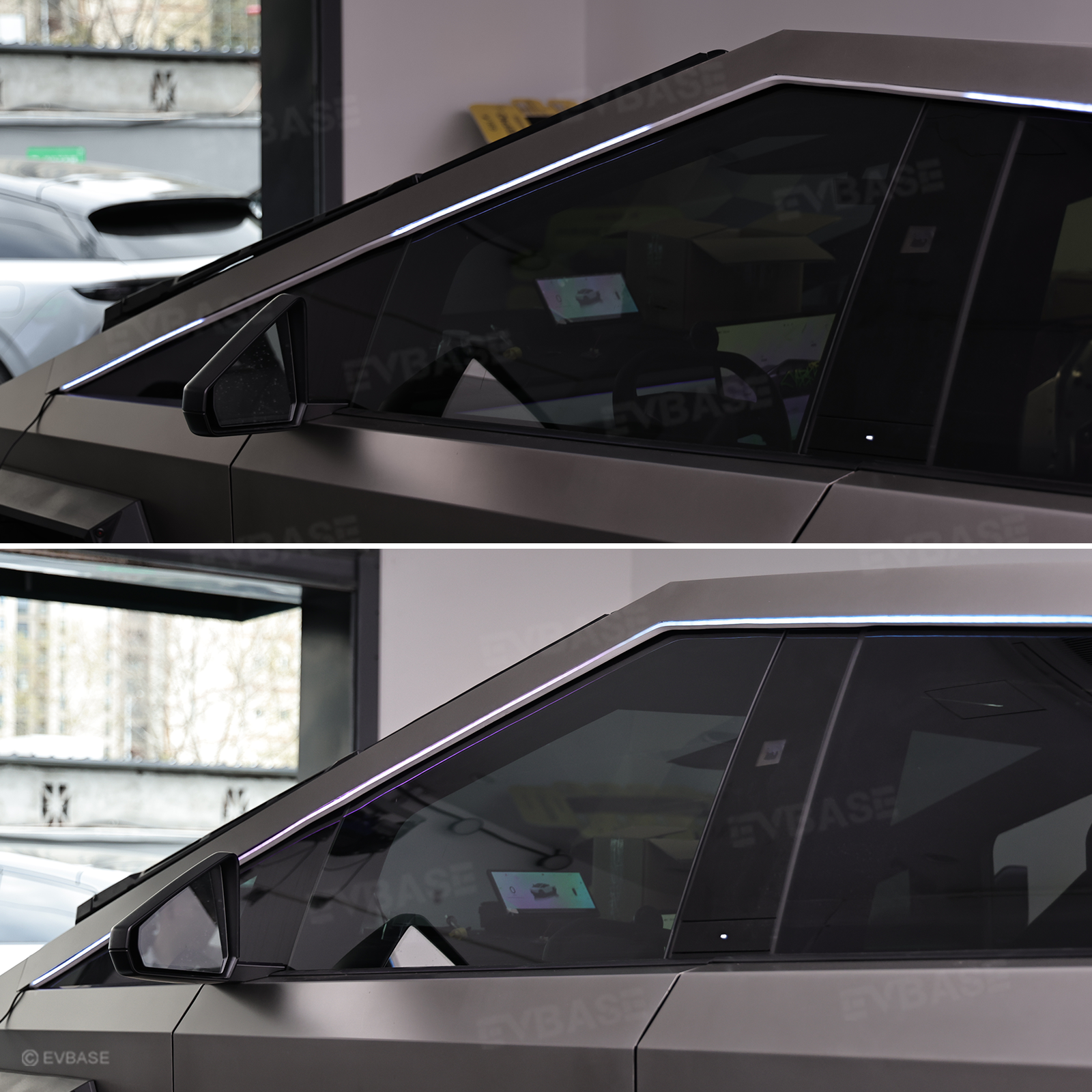 Cybertruck LED Lights Exterior Window Trim RGB Ambient Lighting Kit with OEM Screen Control / Smart App Control
