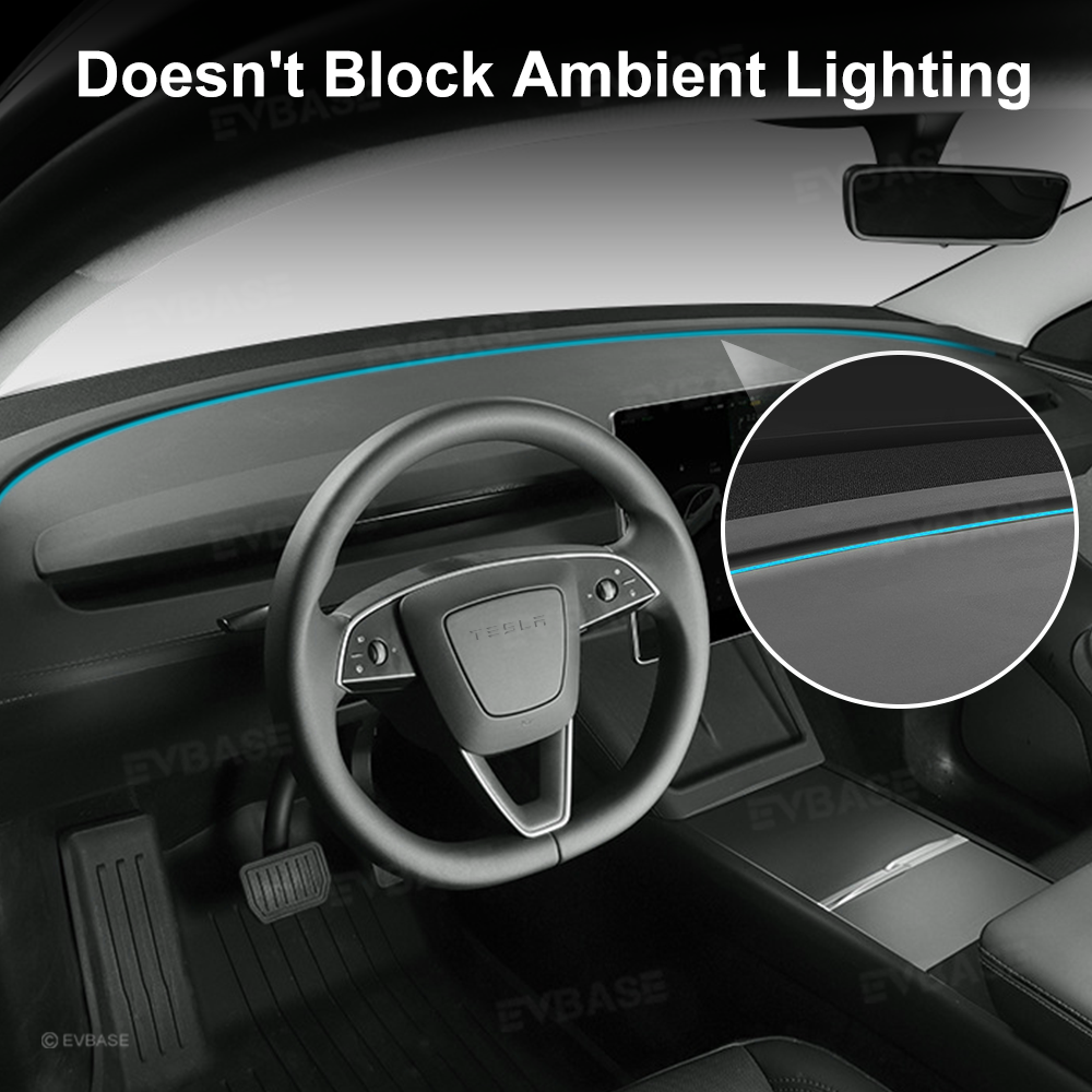 EVBASE Full-Cover Silicone Dashboard Protector Pad for Tesla Model Y Juniper