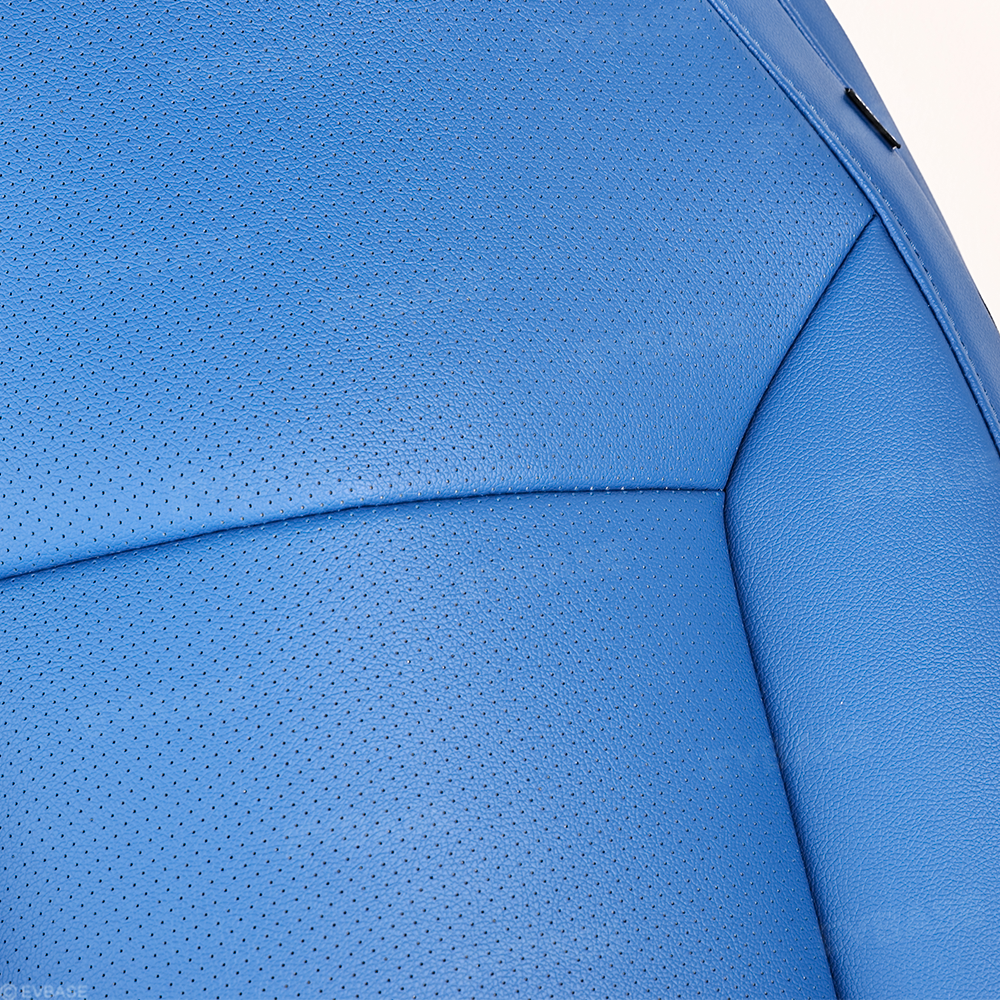 EVBASE Leather Seat Cover For Tesla Cybertruck Blue Bamboo Charcoal Leather Full Coverage Seat Protector