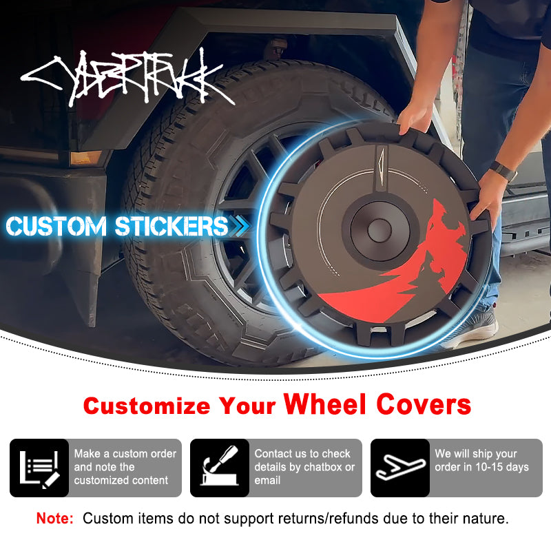 EVBASE Tesla Cybertruck 20 Inch Cyber Wheel Covers Hub Caps Wheel Rim Protector