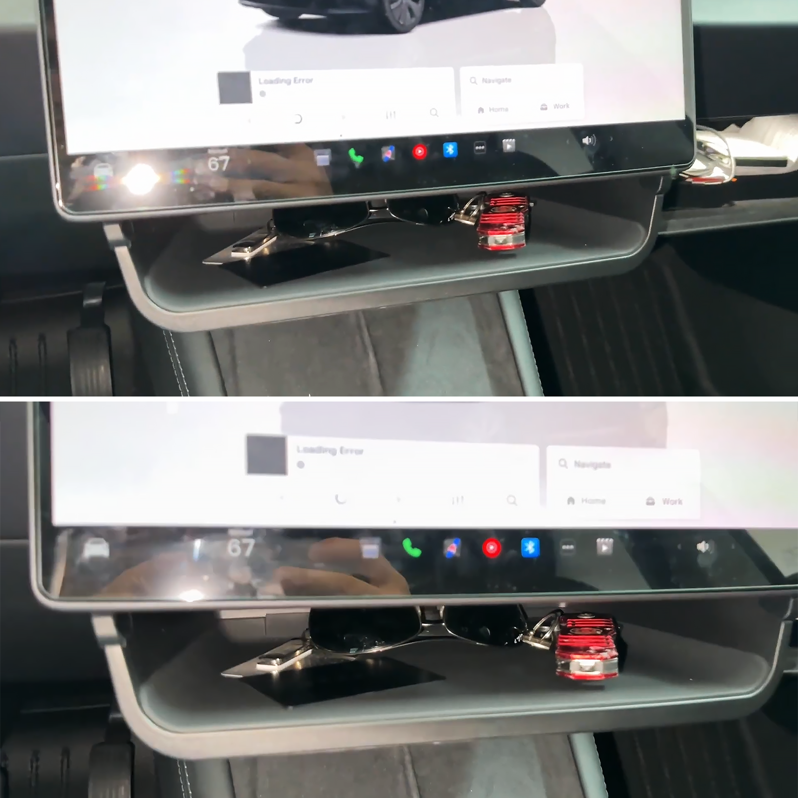 EVBASE Tesla Model 3 Y Center Console Organizzatore Vassoio Magnetico Sotto lo Schermo Scatola
