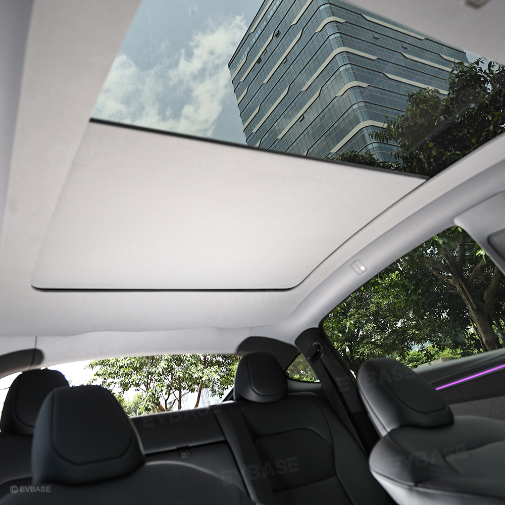 EVBASE Tesla Model Y Electric Automatic Shades Glass Roof Powered Sunshade Retractable Sunshade Model Y Accessories
