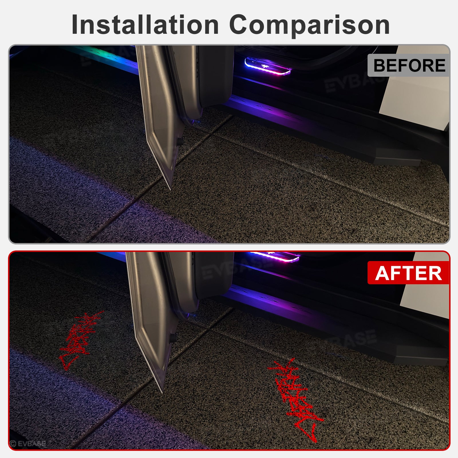 Cybertruck Projection Lights LED Puddle Lights 64-Color RGB Welcome Lights with Factory Screen Control