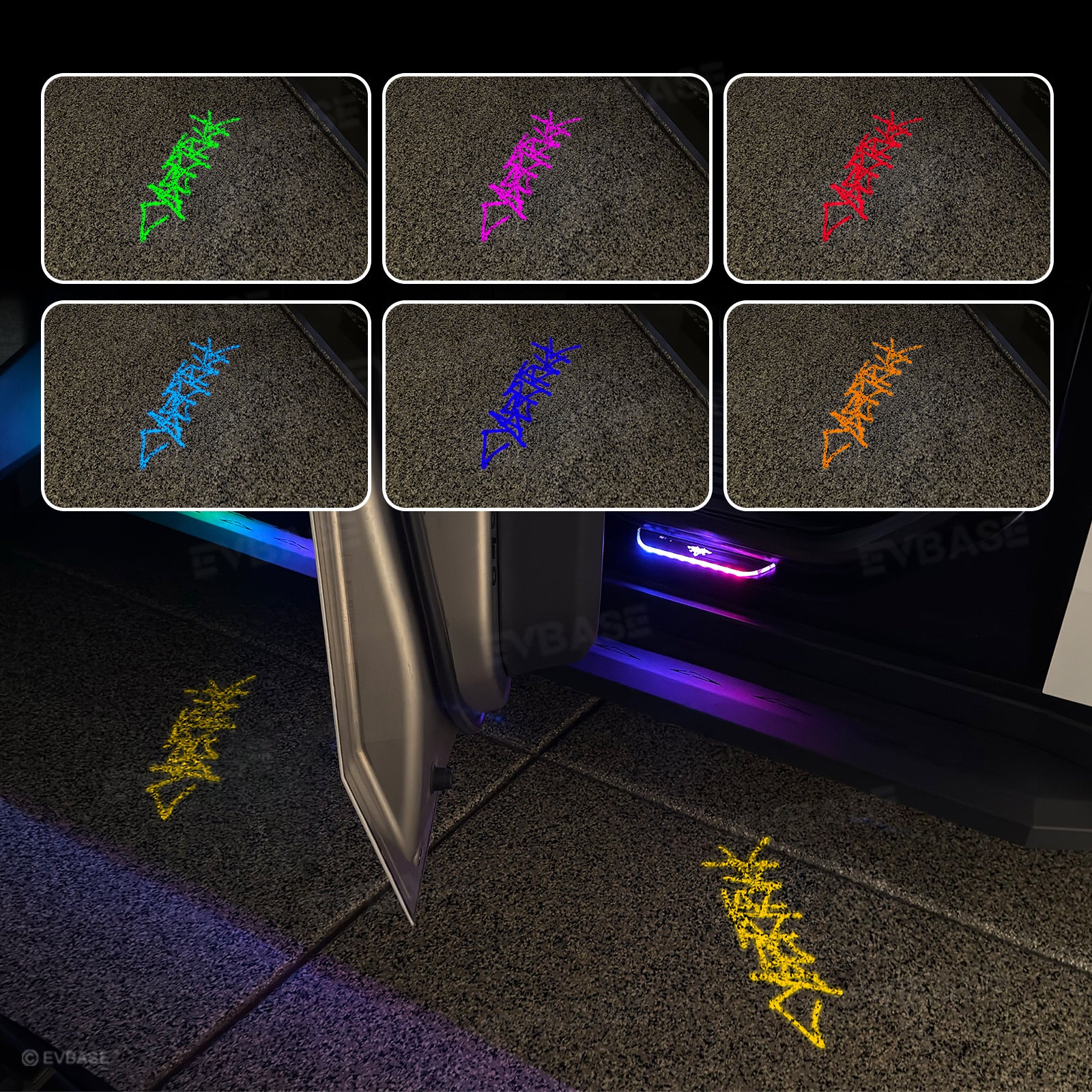 Cybertruck Projection Lights LED Puddle Lights 64-Color RGB Welcome Lights with Factory Screen Control
