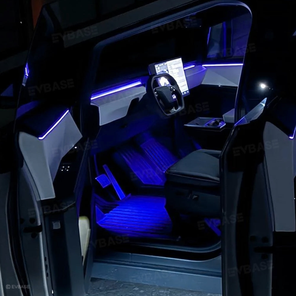 Cybertruck Interior Ambient Lighting Kit RGB Streamer Lights LED Interior Light Strips Multi-Zone Lighting Upgrade System with Factory Screen Control