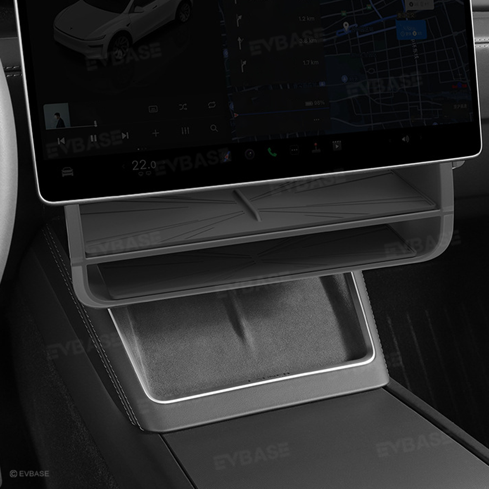 Model Y Juniper/ 3 Highland Under Screen Storage Organizer Dual-Layer Tray with Smart LED Light
