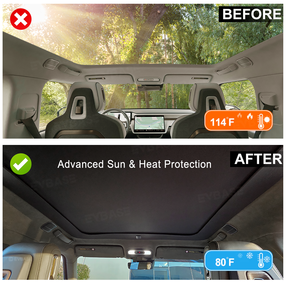 Electric Sunshade for Rivian R1T Glass Roof Automatic Retractable Sun Visor Shade