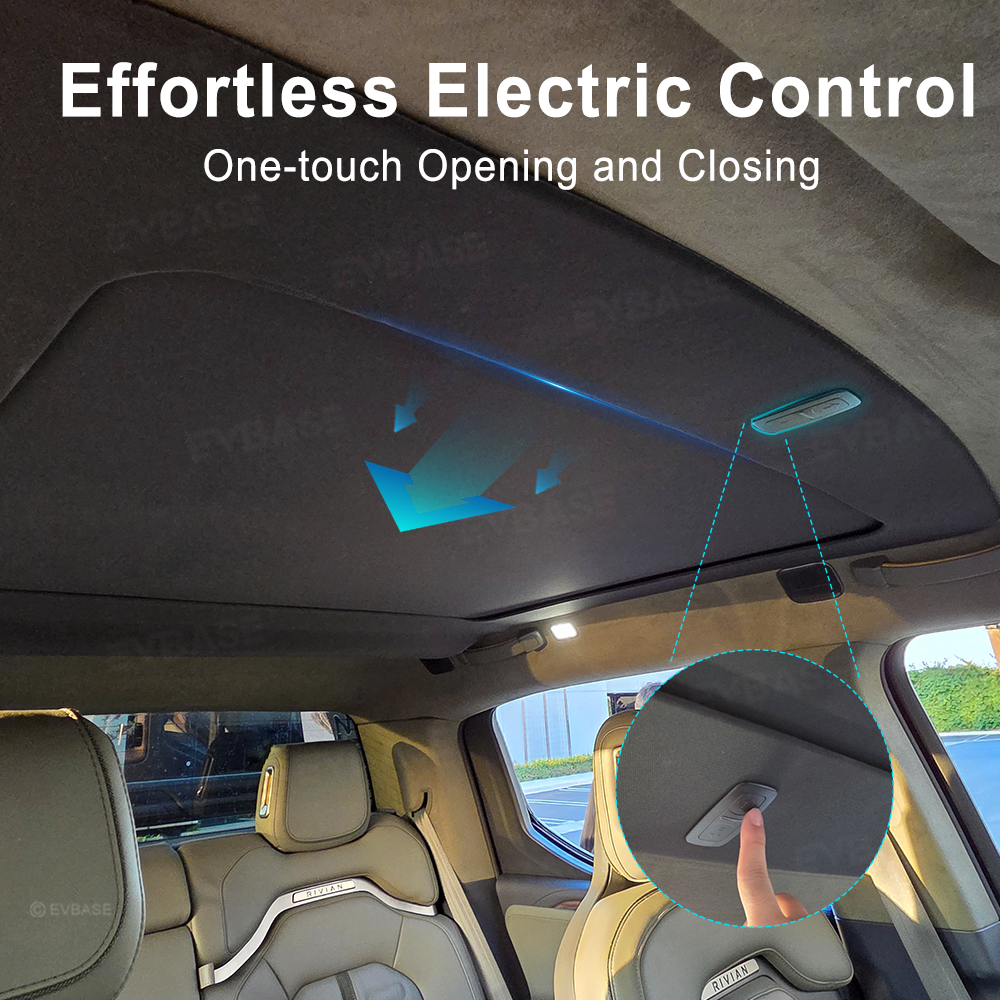 Electric Sunshade for Rivian R1T Glass Roof Automatic Retractable Sun Visor Shade