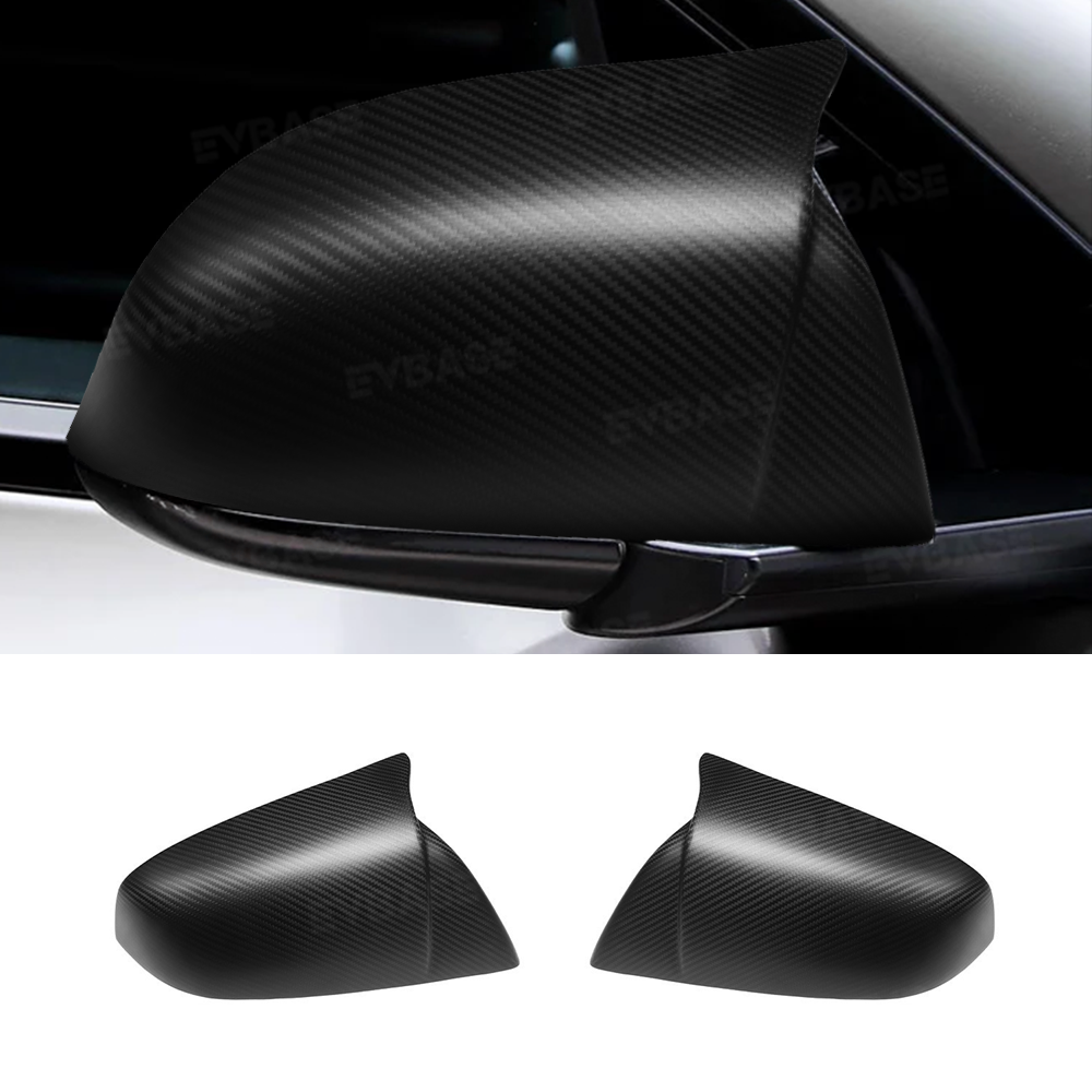 GT Style Side View Mirror Cap for Tesla Model S/X Real Carbon Fiber Rearview Mirror Cover Trim Protective Overlays (1 Pair)