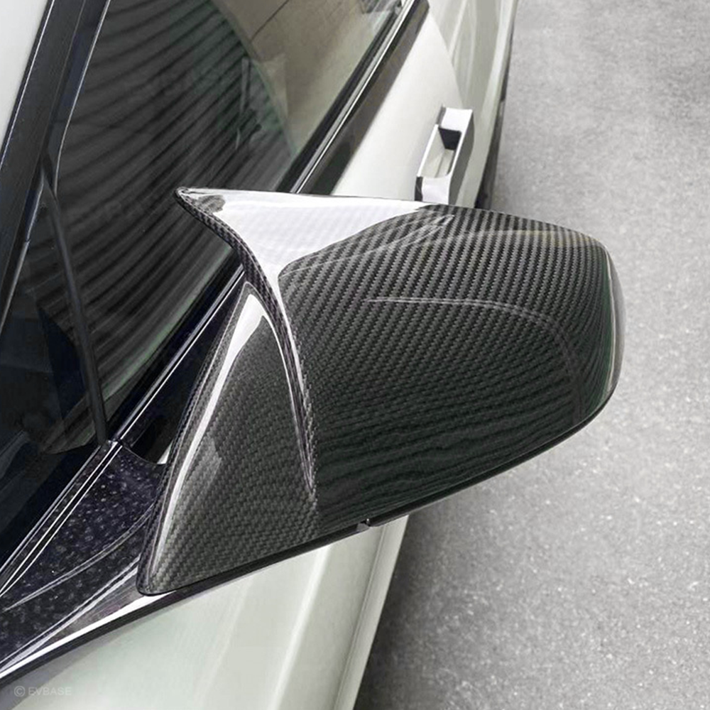 GT Style Side View Mirror Cap for Tesla Model S/X Real Carbon Fiber Rearview Mirror Cover Trim Protective Overlays (1 Pair)