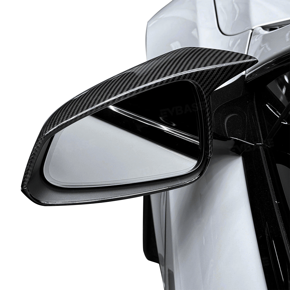 GT Style Side View Mirror Cap for Tesla Model S/X Real Carbon Fiber Rearview Mirror Cover Trim Protective Overlays (1 Pair)