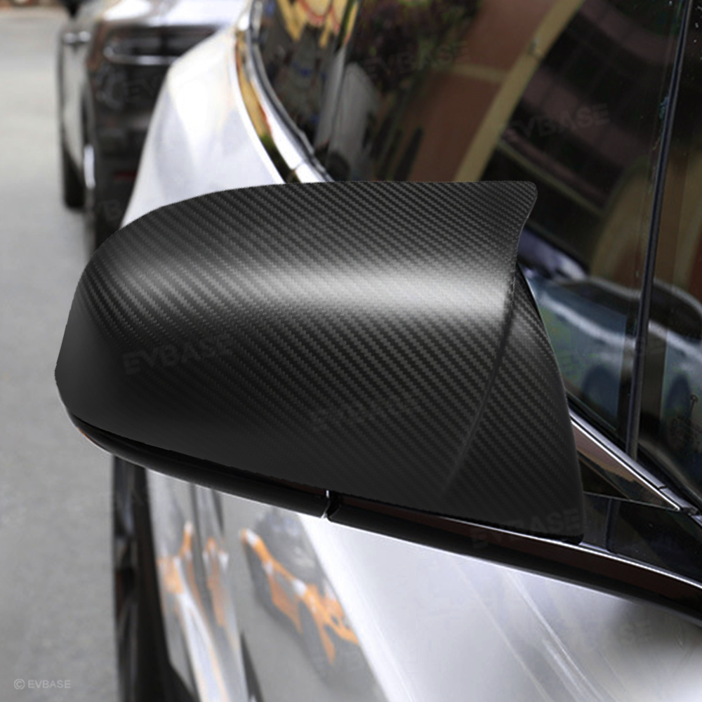GT Style Side View Mirror Cap for Tesla Model S/X Real Carbon Fiber Rearview Mirror Cover Trim Protective Overlays (1 Pair)