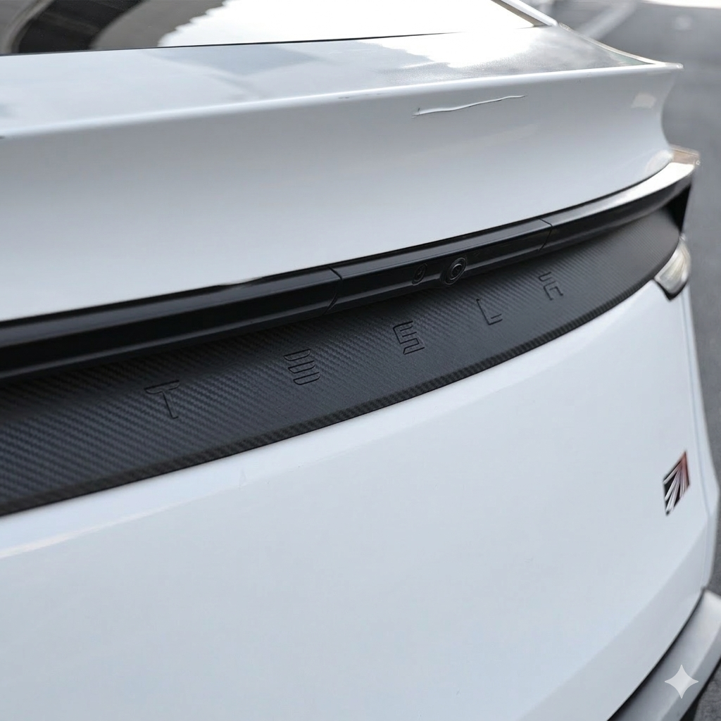 Model Y Juniper Rear Tailgate Applique ABS Carbon Fiber Style Trunk Tailgate Trim Overlay for Tesla