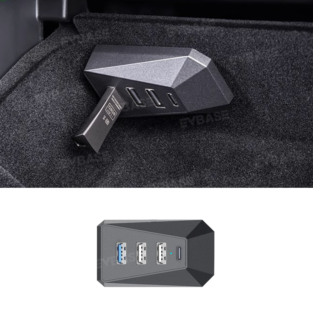 Glove Box USB Charging Hub Adapter for Model Y Juniper& 3 Highland With Multi-Function Extension USB Port