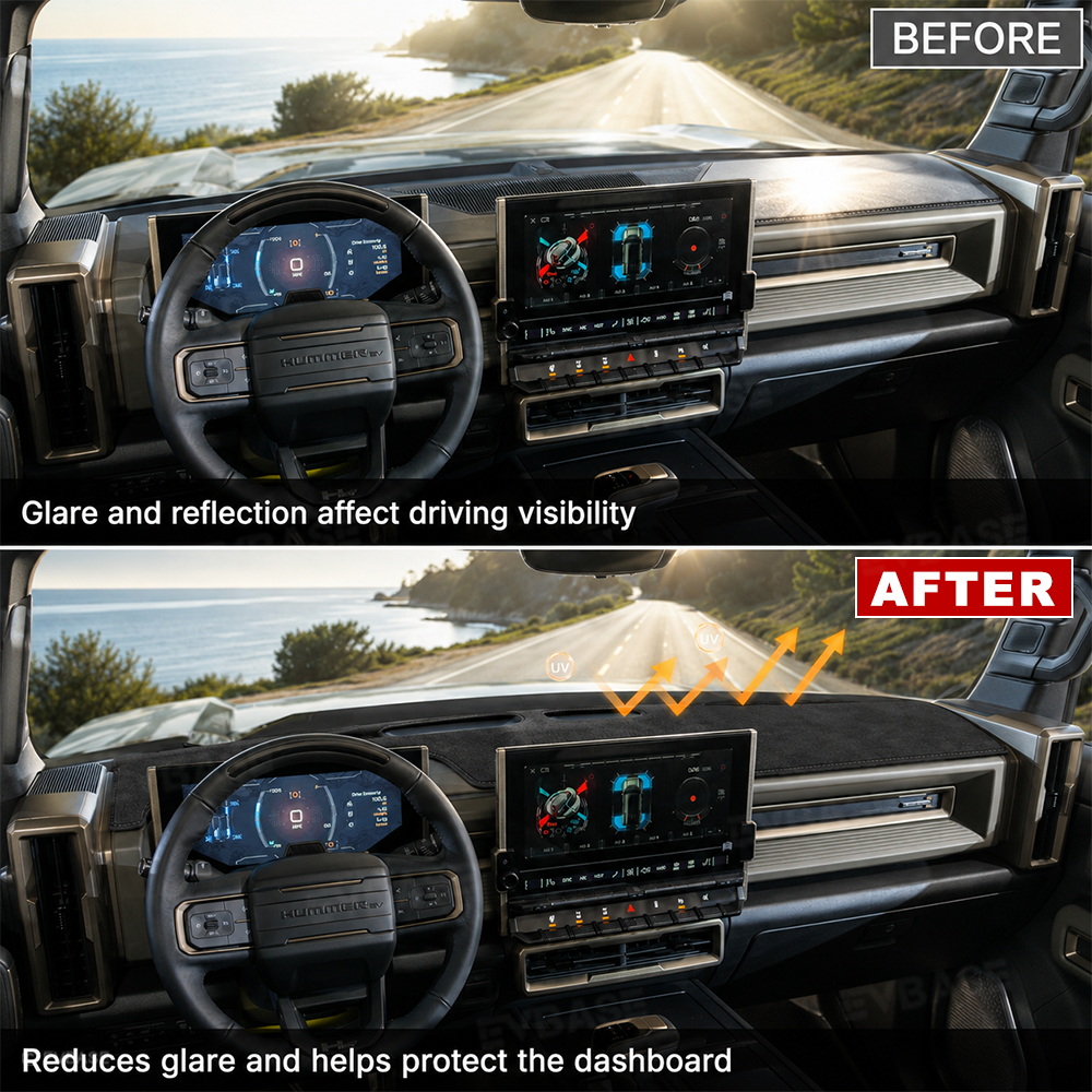 Hummer EV Dashboard Cover Anti-Glare Sun Protection Dash Mat Protector
