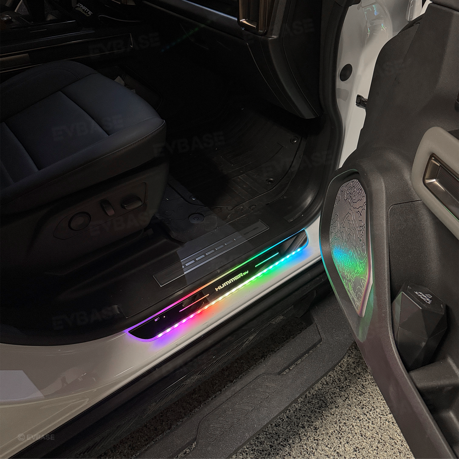 Illuminated Door Sill Plates RGB LED Door Sill Protectors Trim Covers for Hummer EV