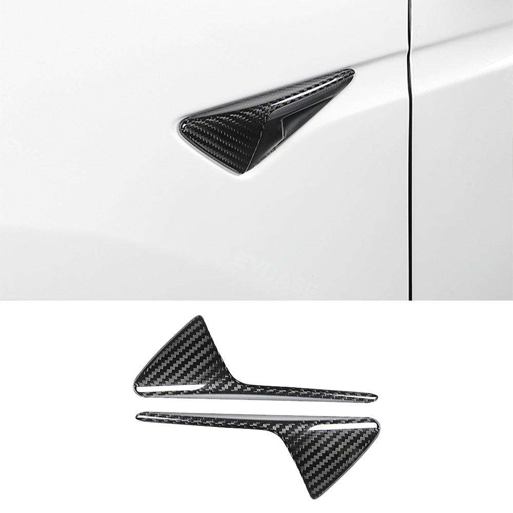 Model X Real Carbon Fiber Side Camera Covers Turn Signal Full-Cover Exterior for Tesla