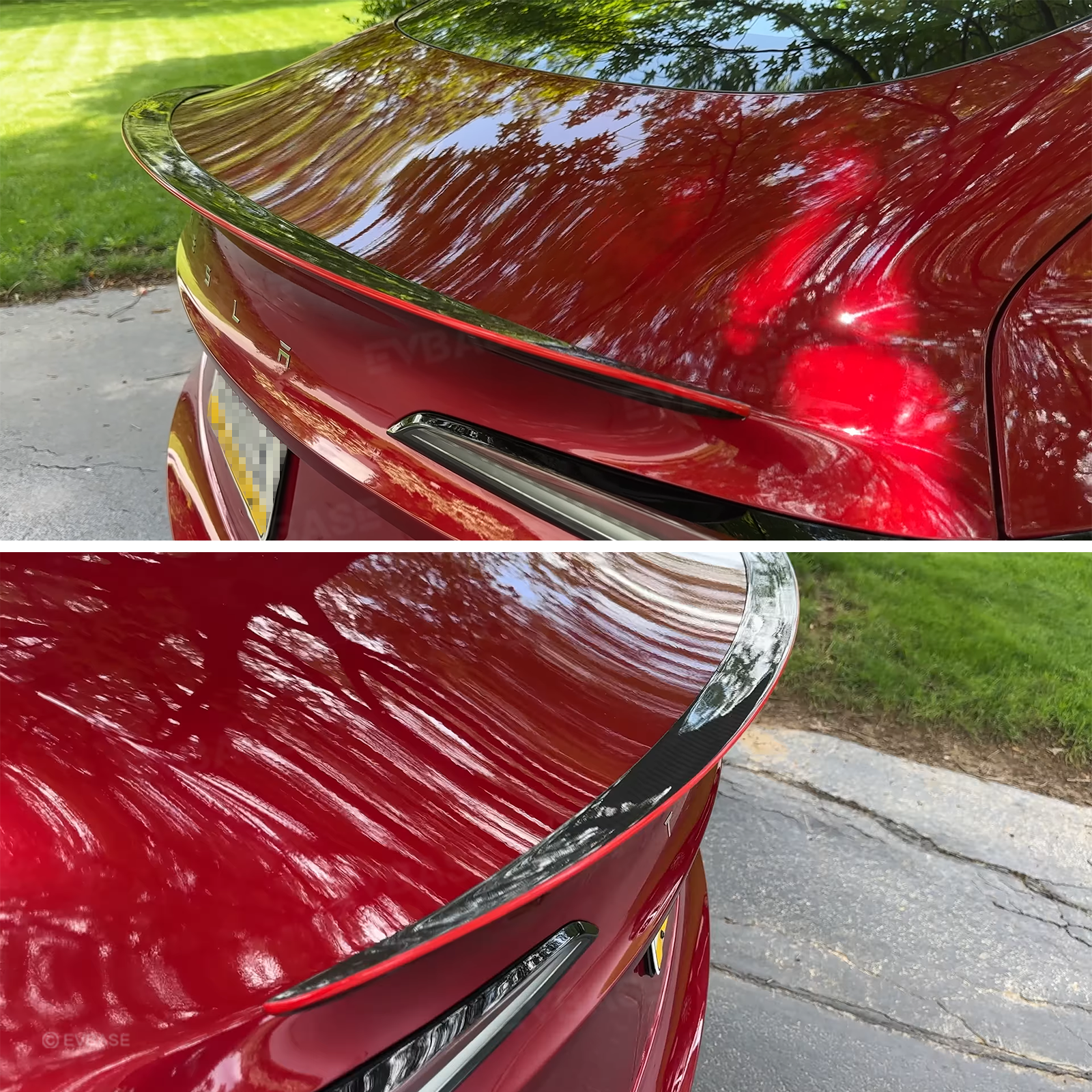 Model 3 Highland Spoiler Wing Redline Real Carbon Fiber Trunk Lid Rear Lip Spoiler for Tesla