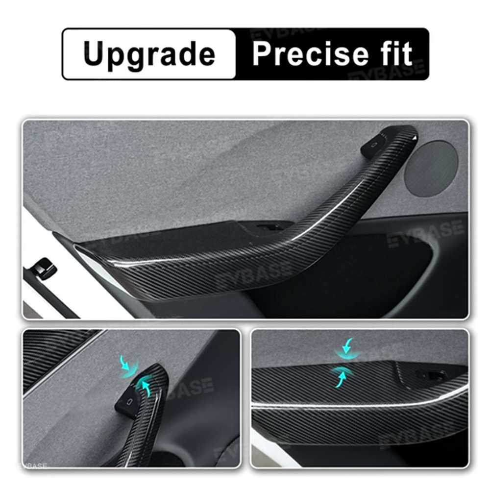 Model 3 Highland / Y Juniper Lower Door Armrest Covers Real Carbon Fiber Front and Rear Door Panel Overlays
