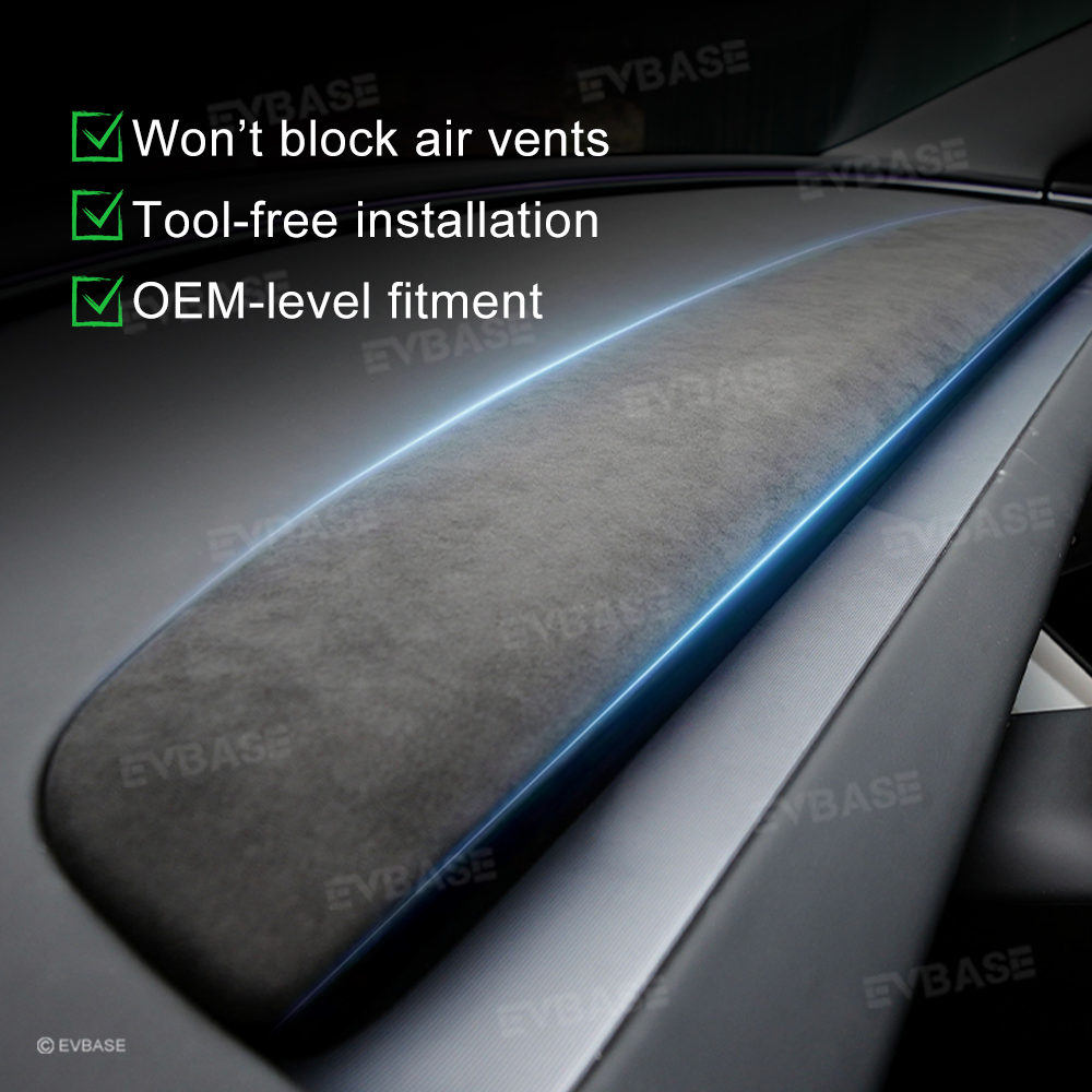 Model 3 Highland / Y Juniper Real Alcantara Dashboard Cover OEM Style Dash Protective Overlay