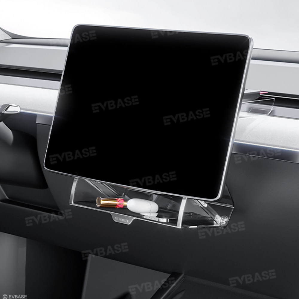 Model 3 Highland & Y Juniper Under Screen Storage Box Behind Screen Holder Center Console Organizer Tray Hidden Shelf Tray