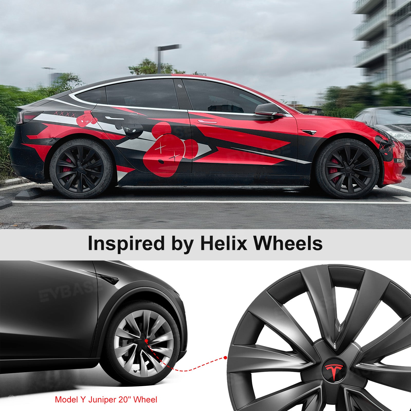 Model 3 Wheel Covers 18inch Wheel Caps Inspired by Model Y Juniper Helix Wheels for Tesla