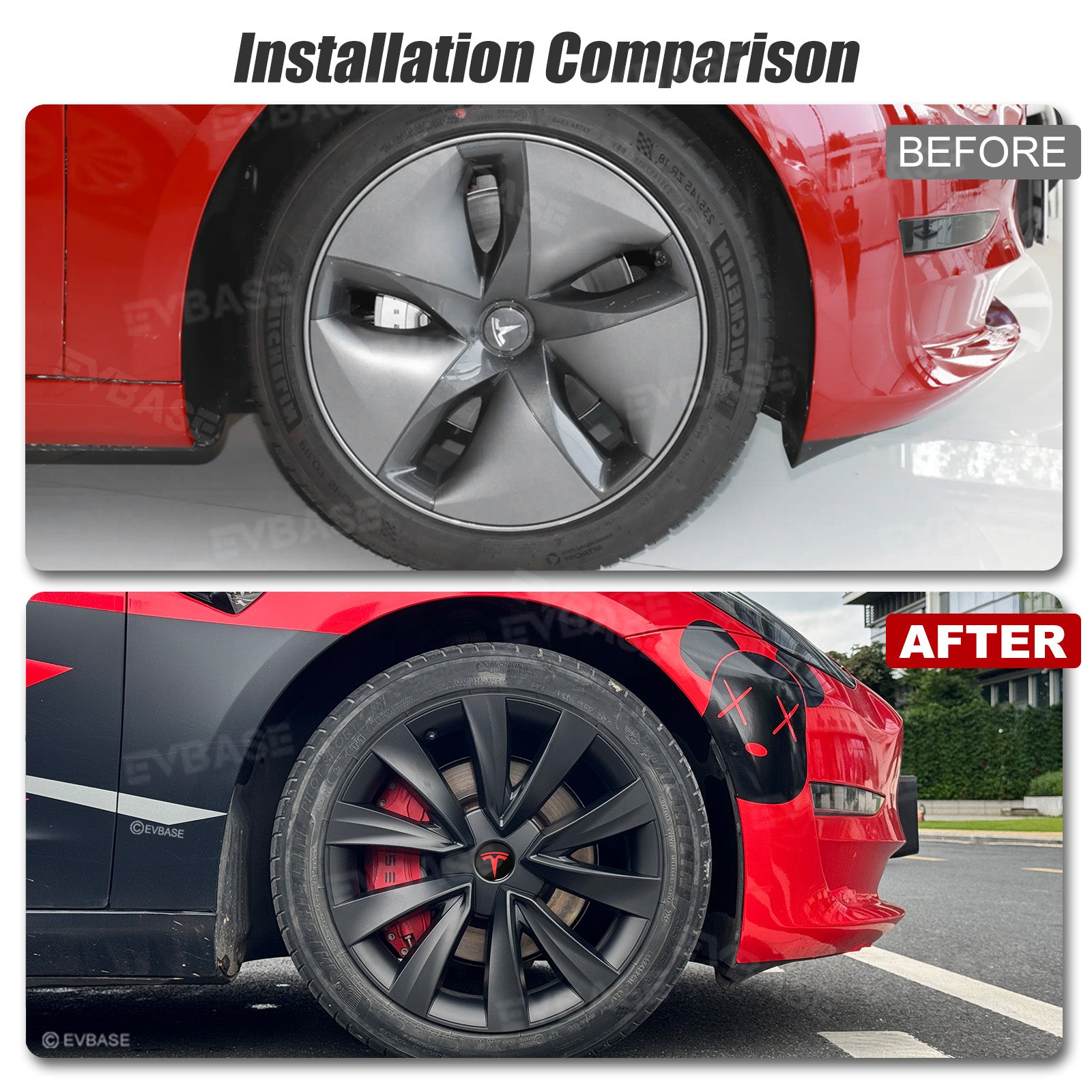 Model 3 Wheel Covers 18inch Wheel Caps Inspired by Model Y Juniper Helix Wheels for Tesla