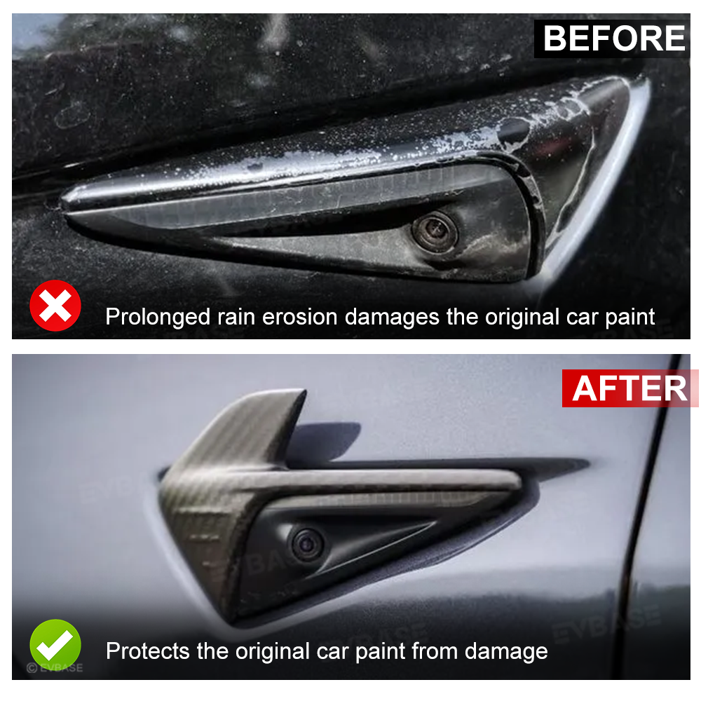 Model 3/Y Real Carbon Fiber Side Camera Turn Signal Protection Cover HW4.0 Inspired by the Elegance of the Manta Ray