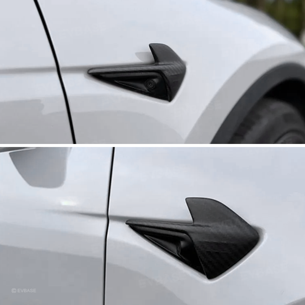 Model 3/Y Real Carbon Fiber Side Camera Turn Signal Protection Cover HW4.0 Inspired by the Elegance of the Manta Ray